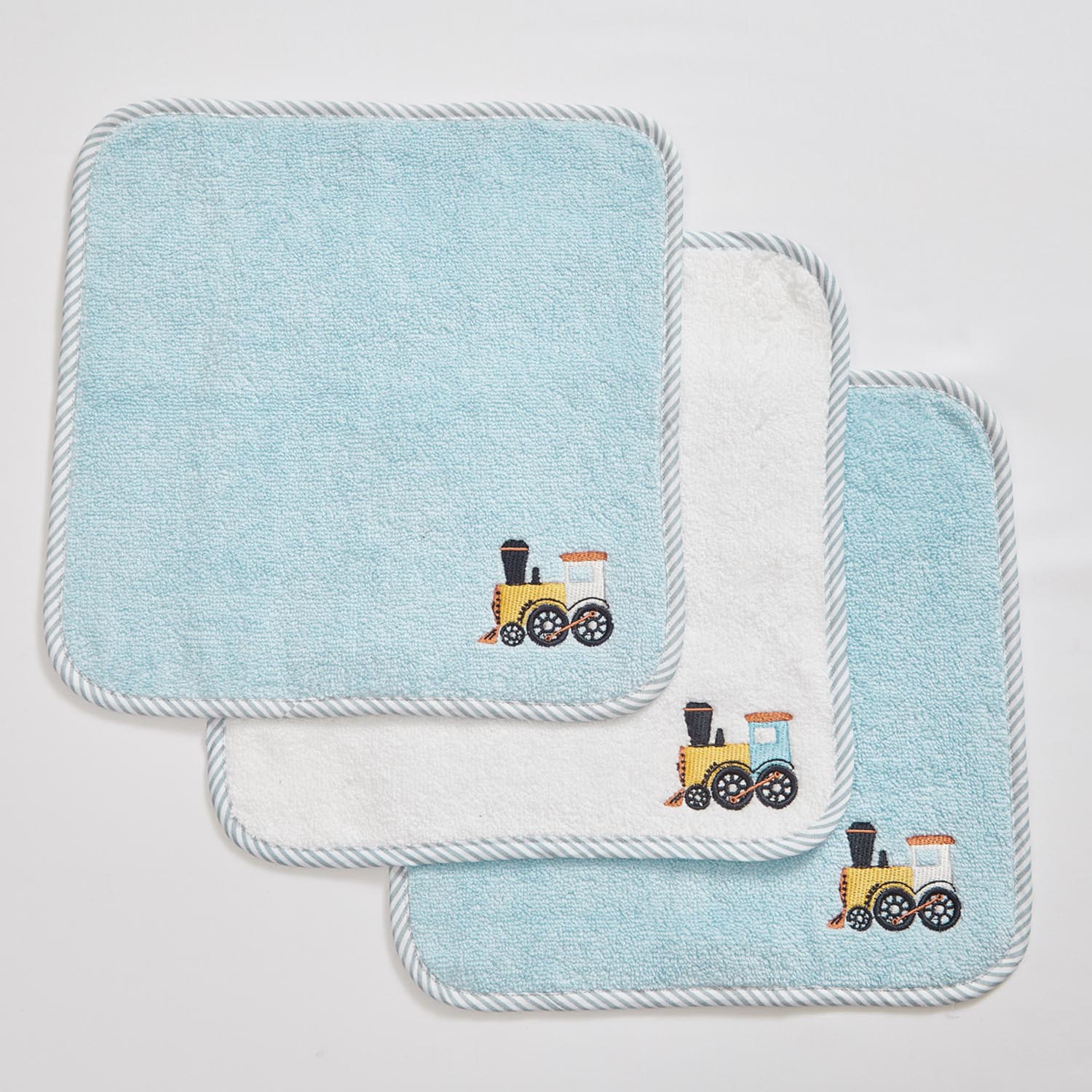 Train Face Towel - Set of Three