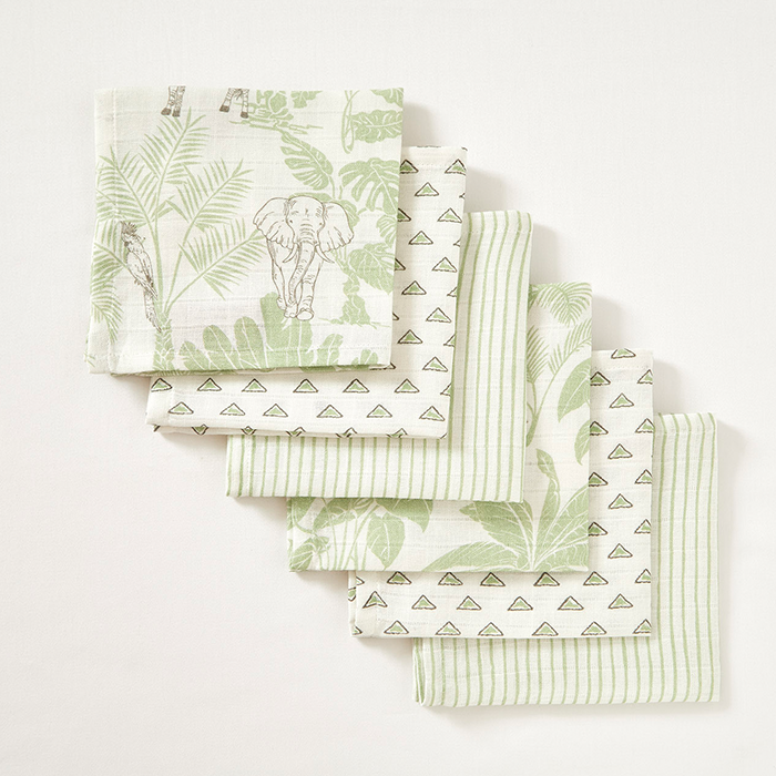 Masai Muslin Wash Cloths - Set of Six