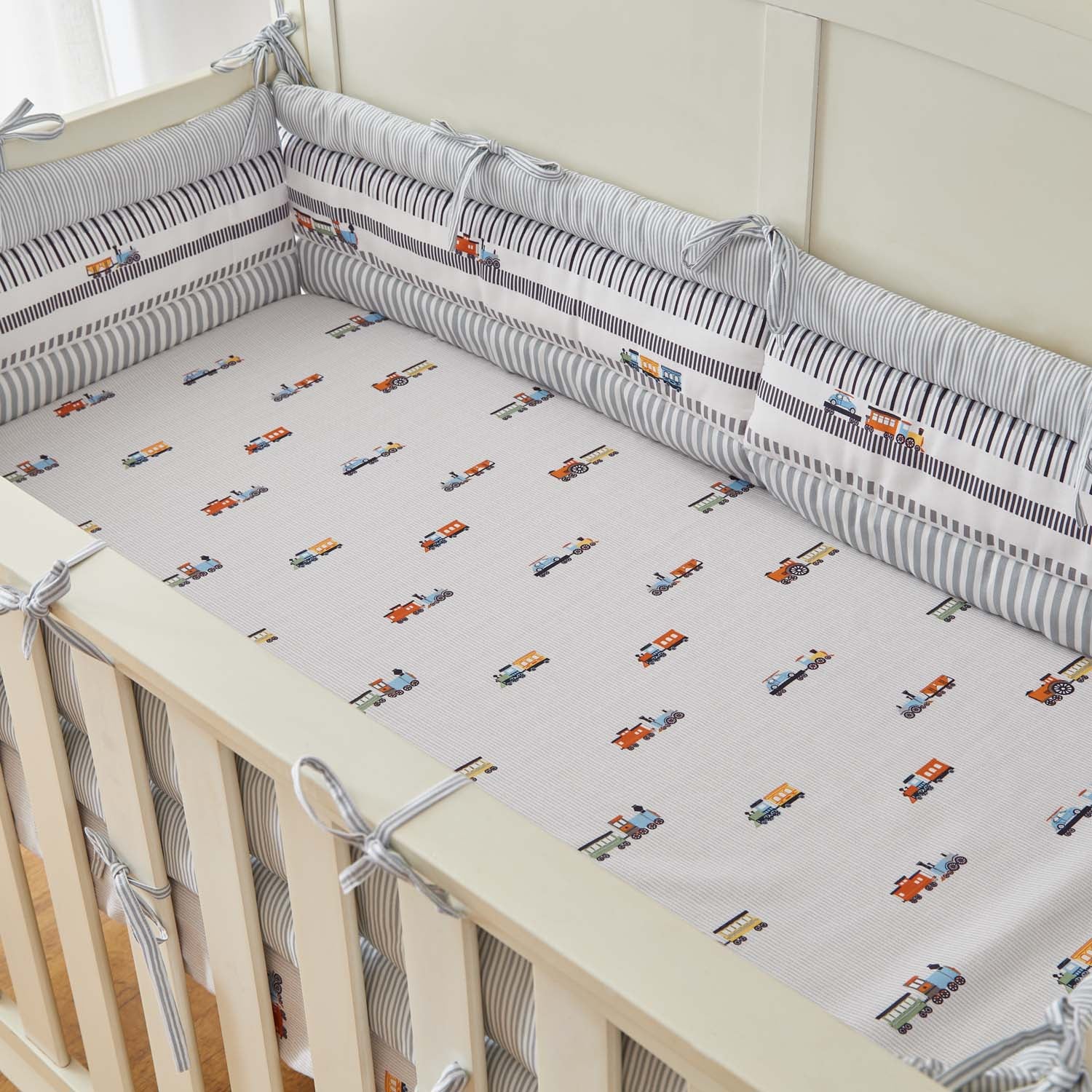 Train Fitted Cot Sheet - Set of Three