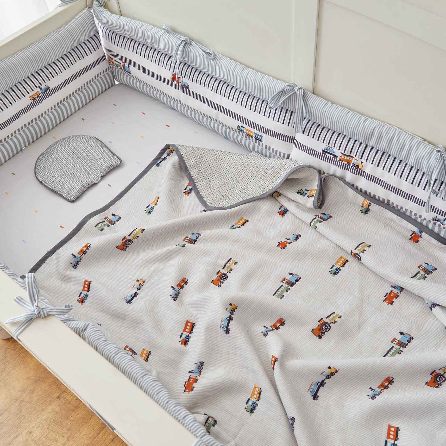Train Premium Cotton Muslin Blanket