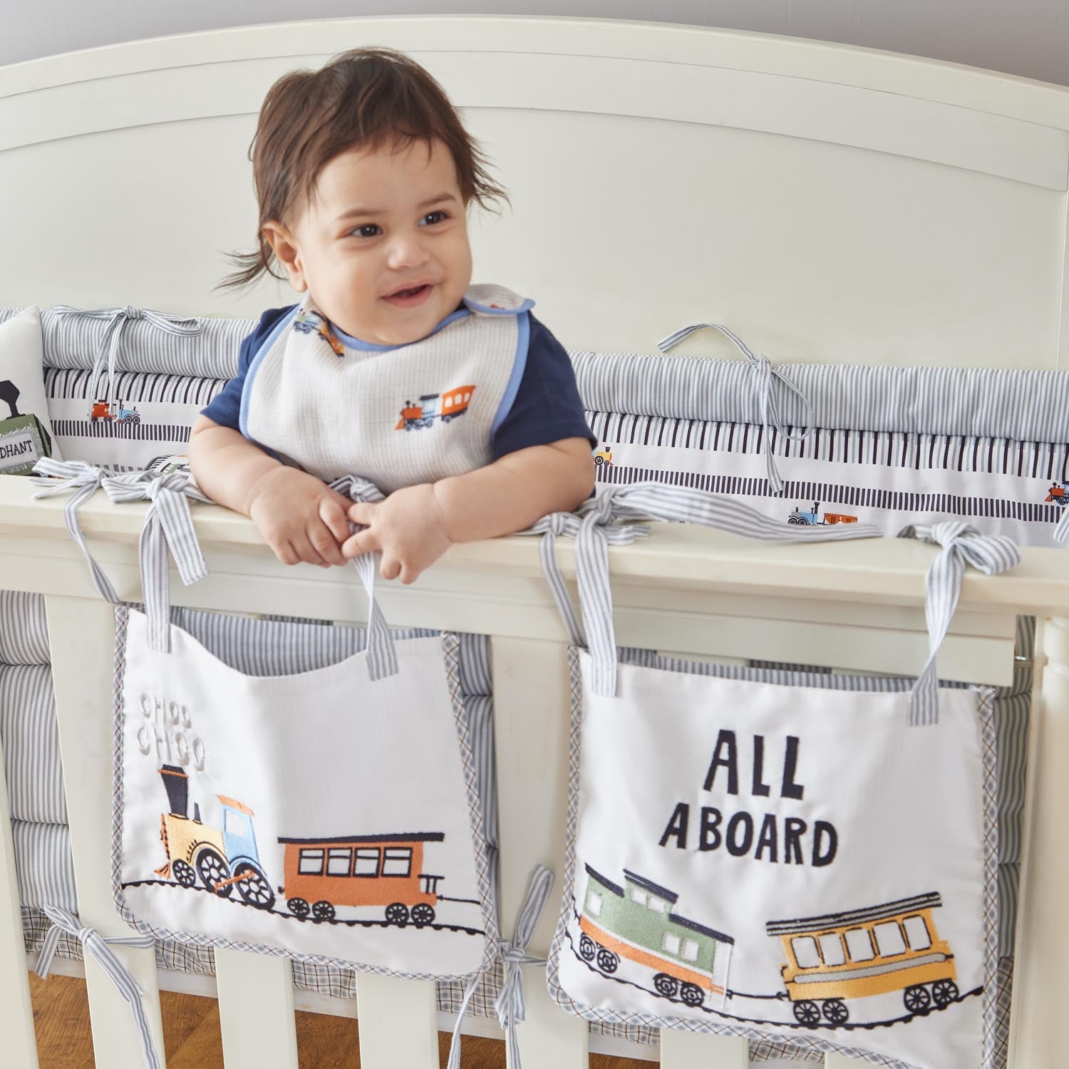 Train Cot Pockets - Set of Two