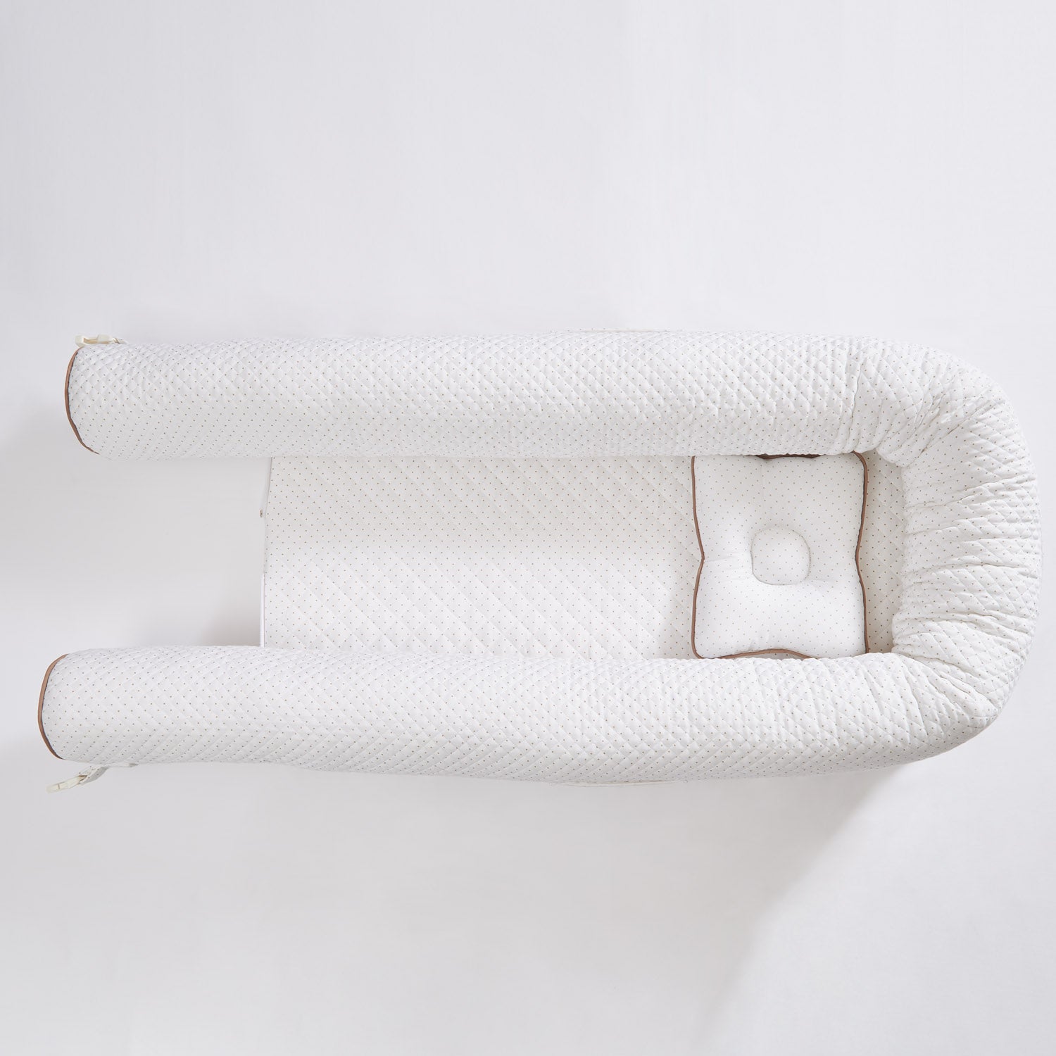 White & Brown Polka Dot Newborn Baby Nest