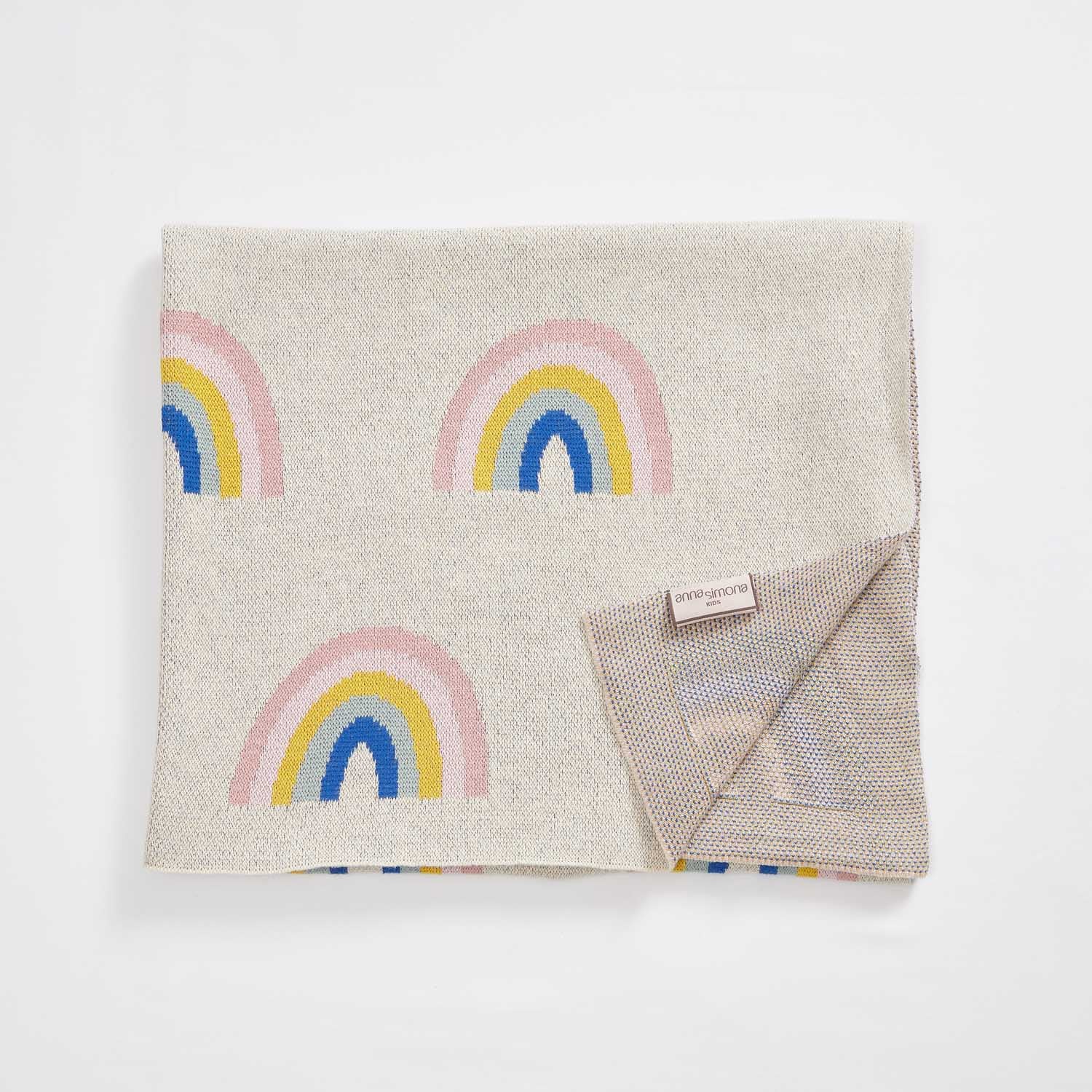Rainbow Cotton Knitted Blanket