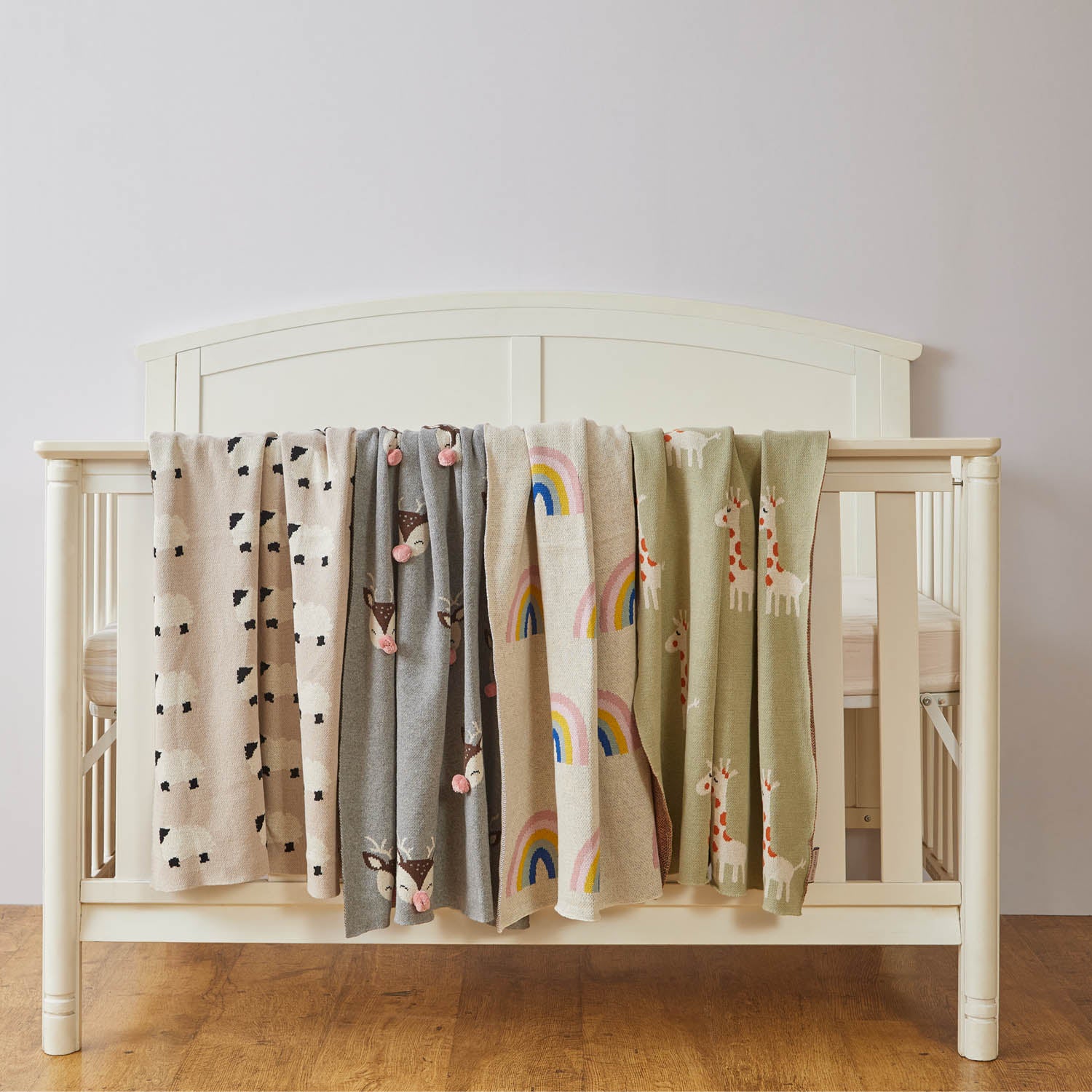 Rainbow Cotton Knitted Blanket