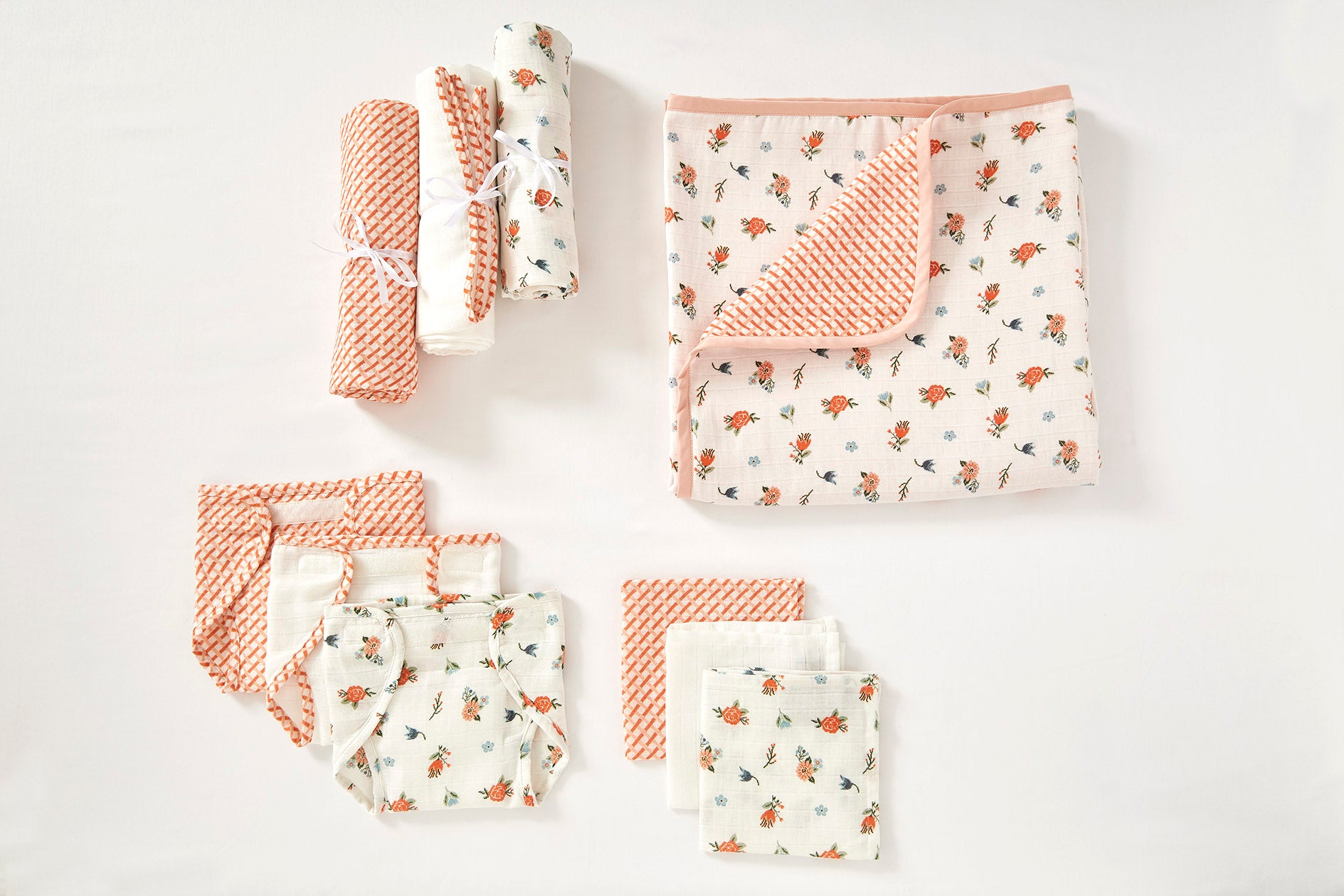 Blossom Muslin Wash Cloths - Set of Six