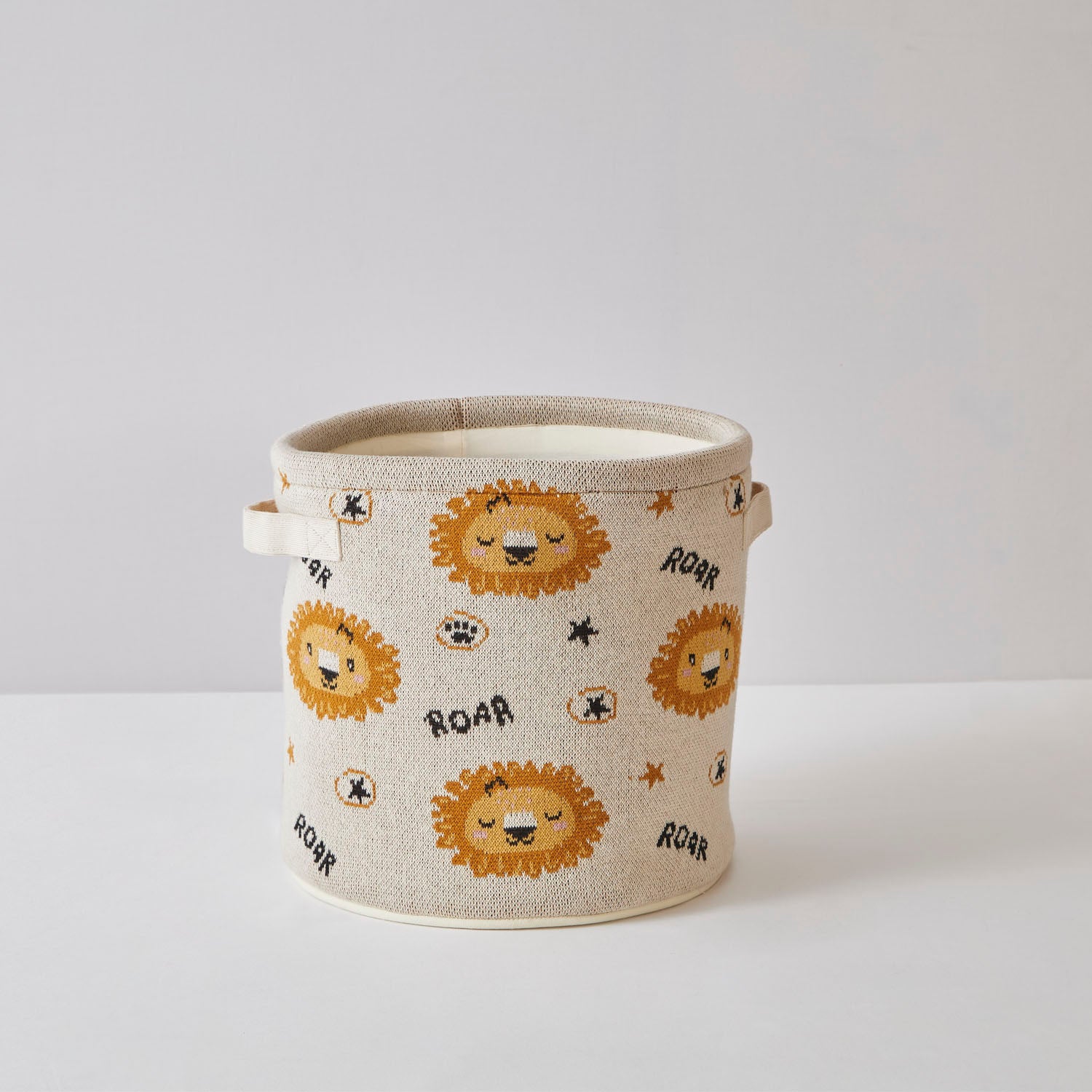 Lion Cotton Knitted Toy Basket