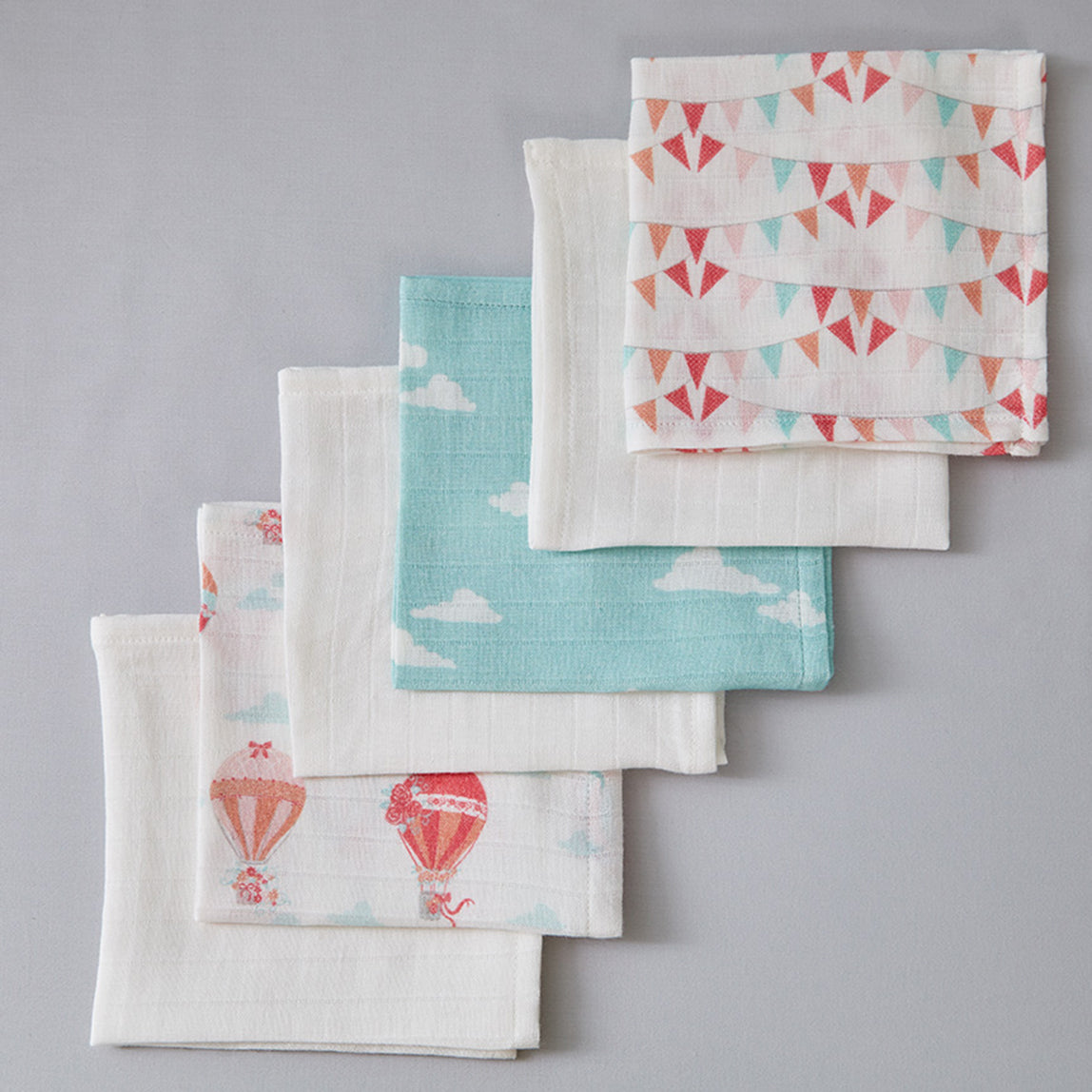 Parachute Muslin Wash Cloths - Set of Six