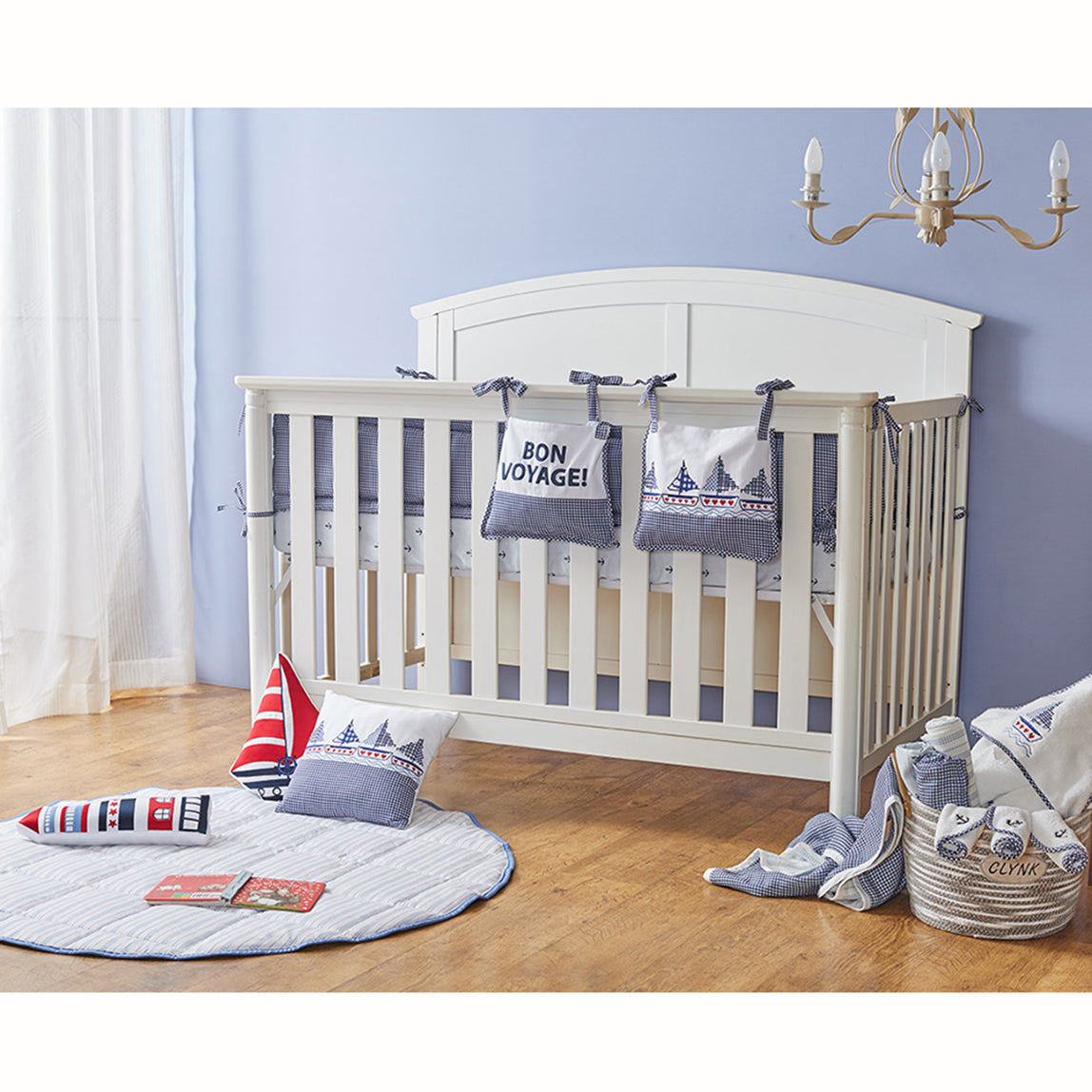 Sail Boat Crib Bedding - Set of Eight