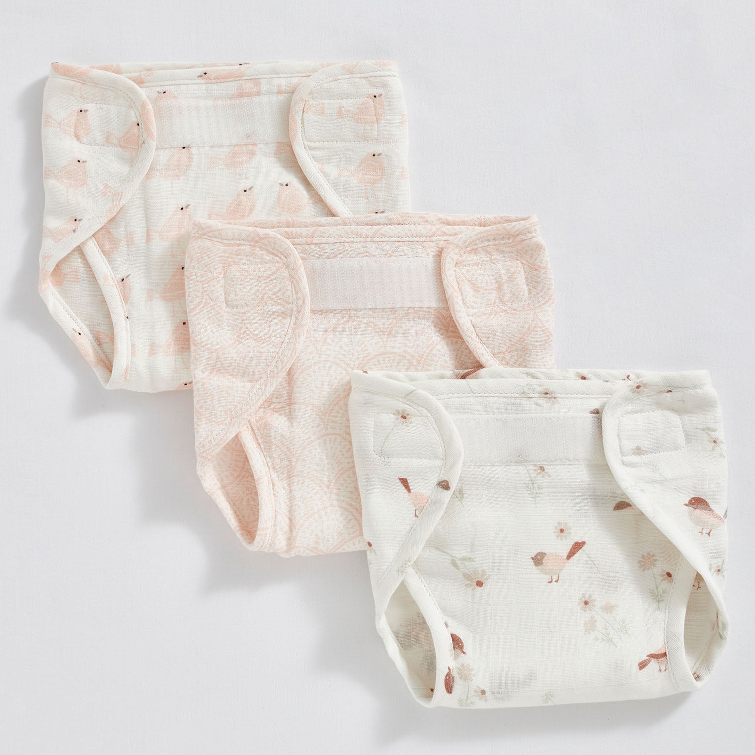 Bird Muslin Nappies - Set of Three