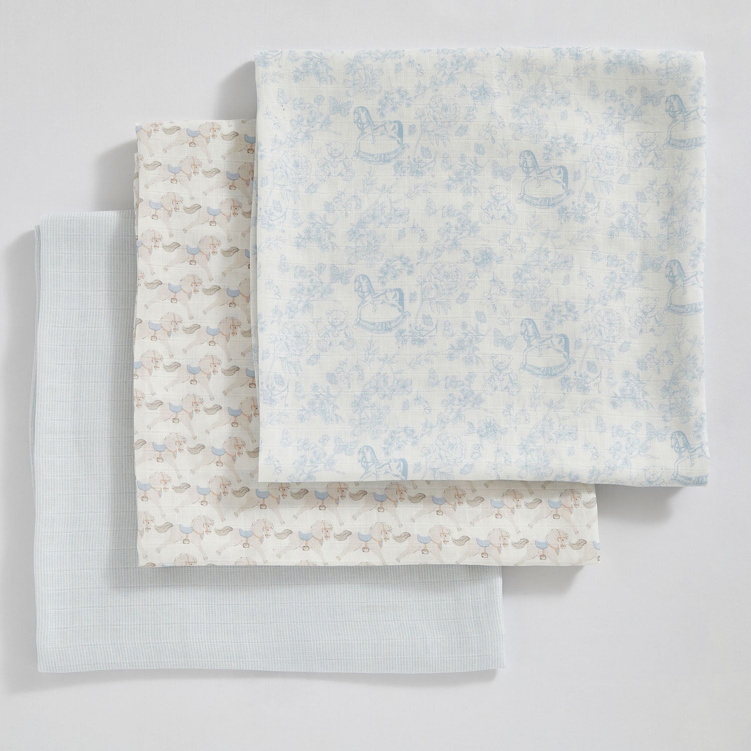 Horse Cradle Muslin Swaddles - Set of Three
