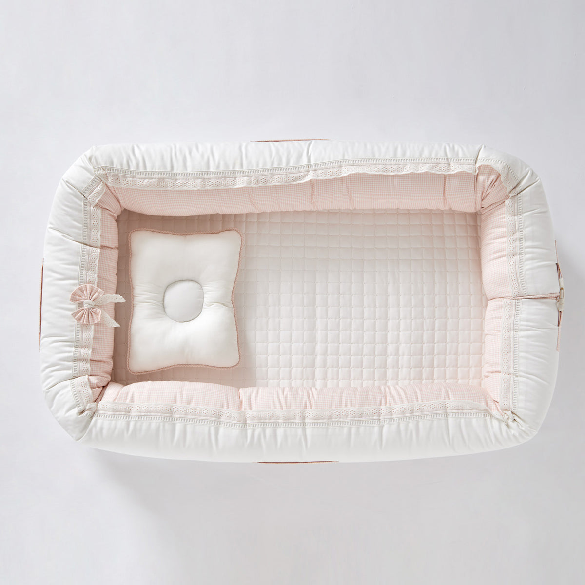 Pink Checks Newborn Baby Nest