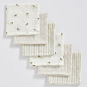 Sheep Muslin Wash Cloths - Set of Six