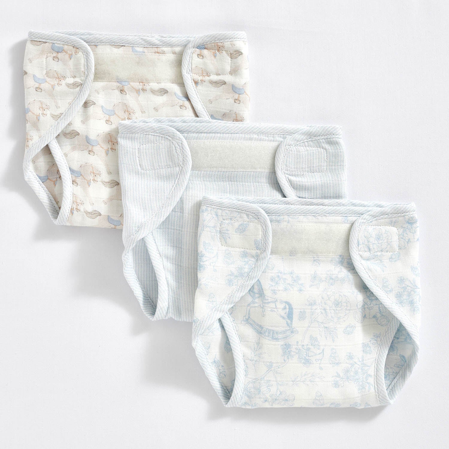 Horse Cradle Muslin Nappies - Set of Three