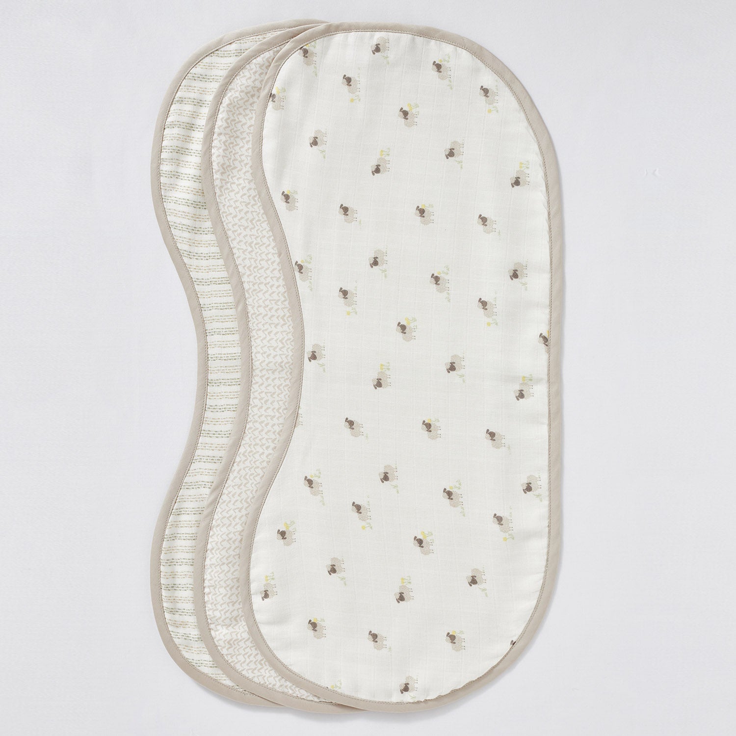 Sheep Muslin Burp Cloths - Set of Three