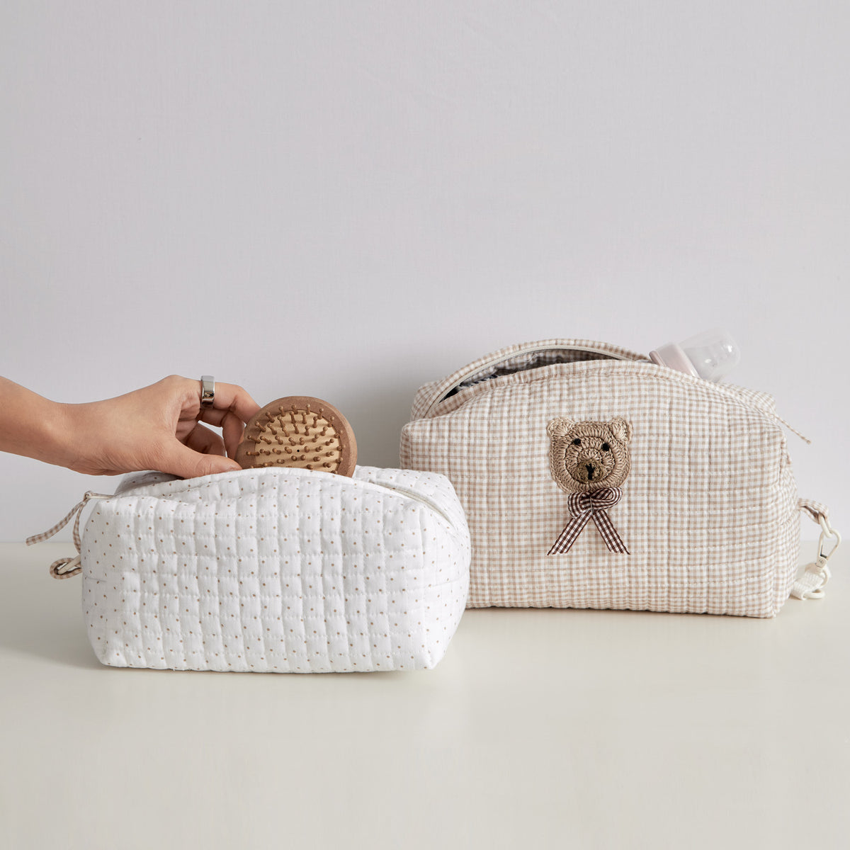 Teddy Pouch Set - Set of 2