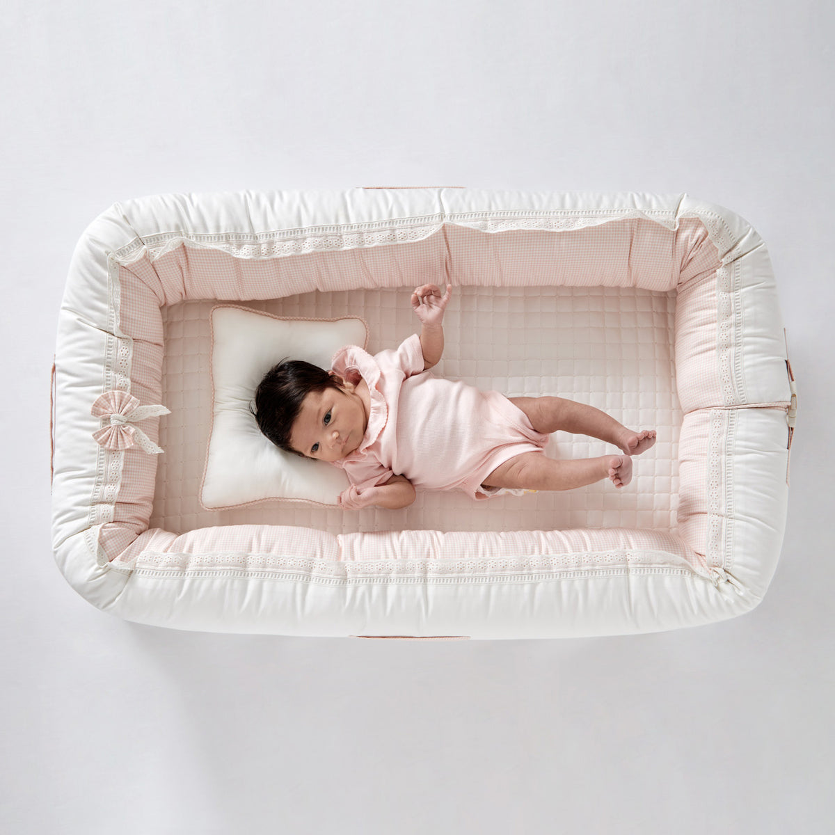 Pink Checks Newborn Baby Nest