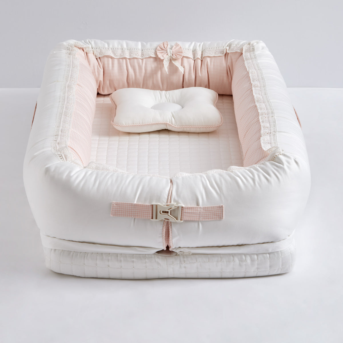 Pink Checks Newborn Baby Nest