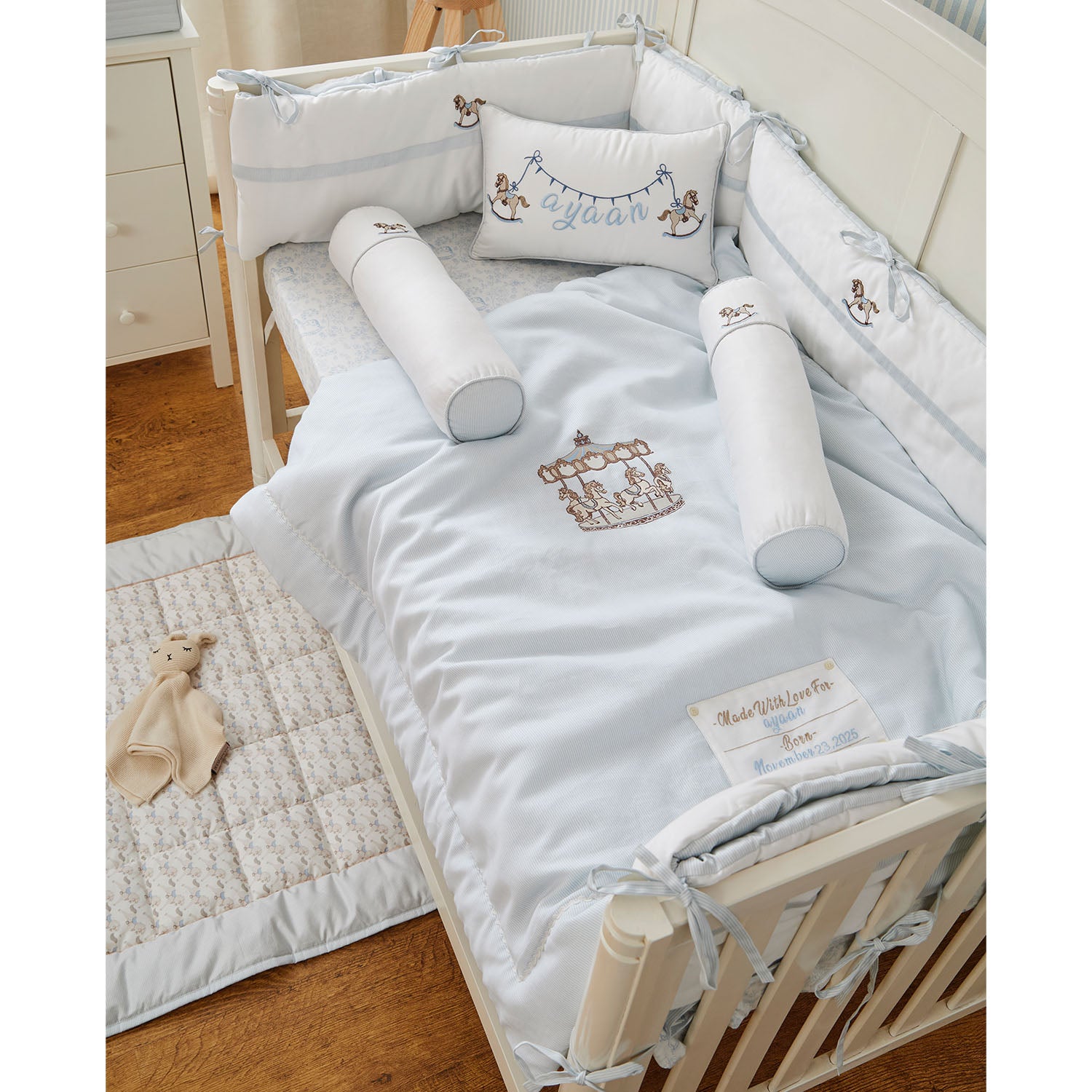 Horse Cradle Crib Bedding Set - Set of Eight