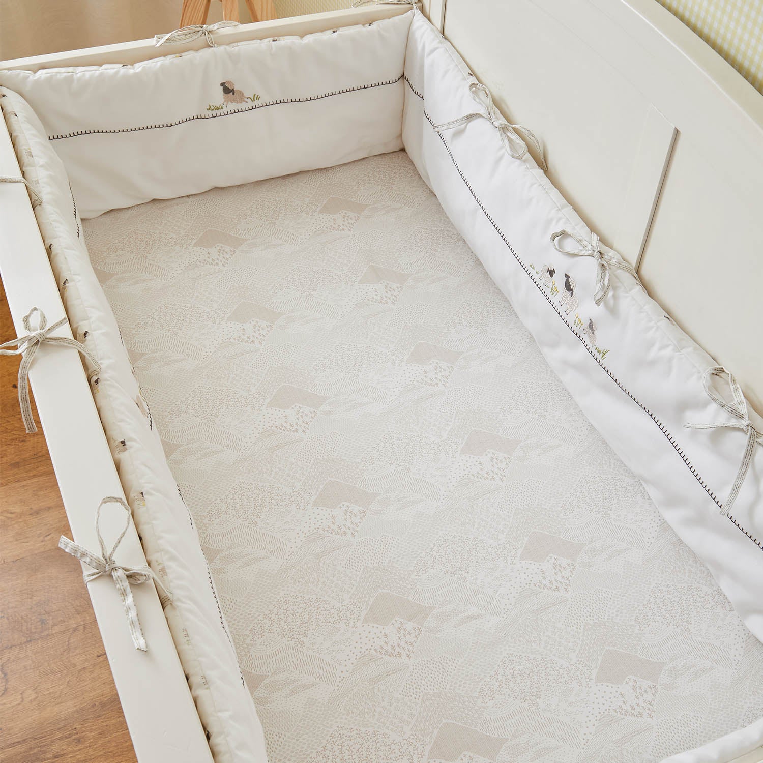 Sheep Fitted Cot Sheet - Set of Three