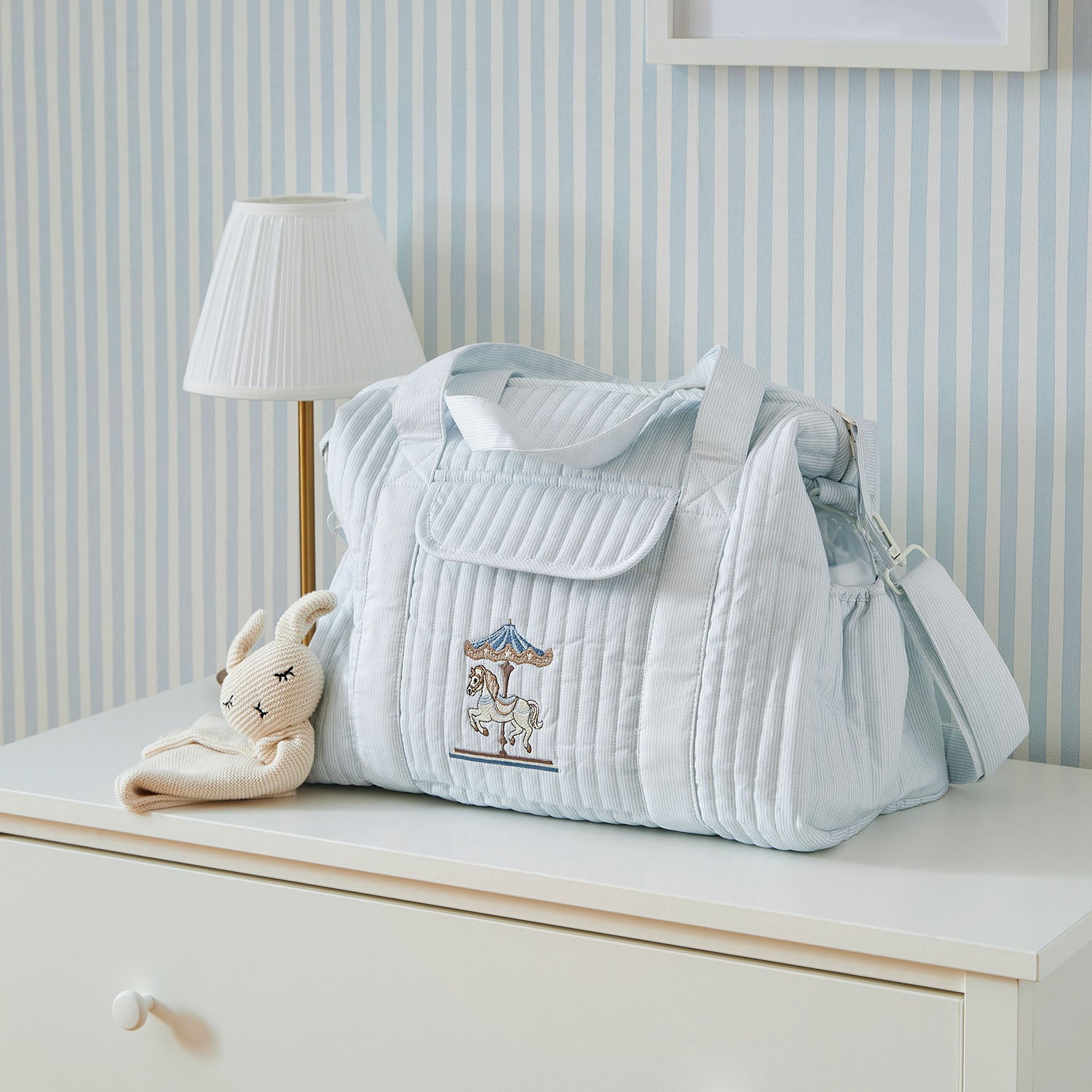 Blue Stripes Diaper Tote Bag