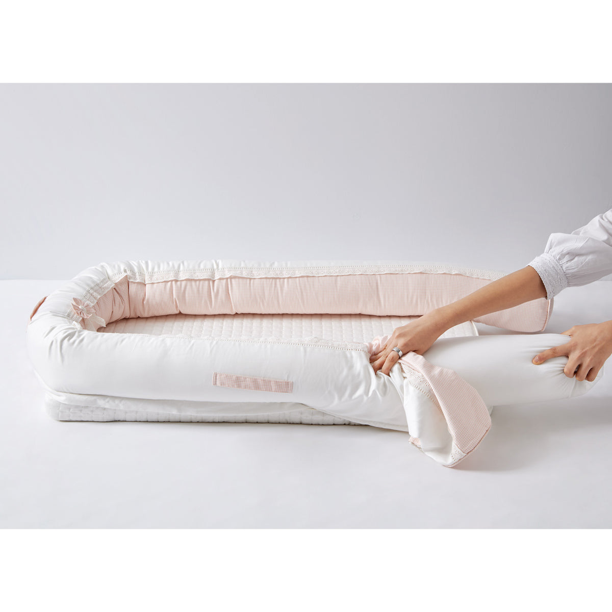 Pink Checks Newborn Baby Nest