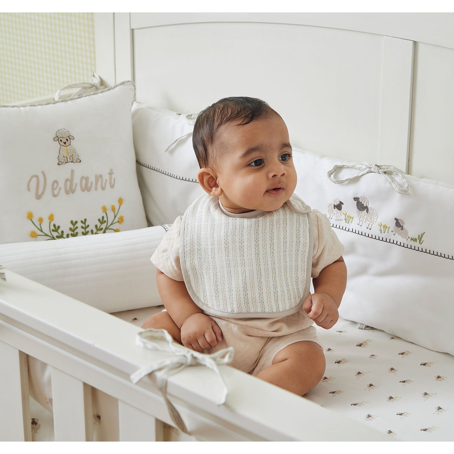 Sheep Muslin Bibs - Set of Three