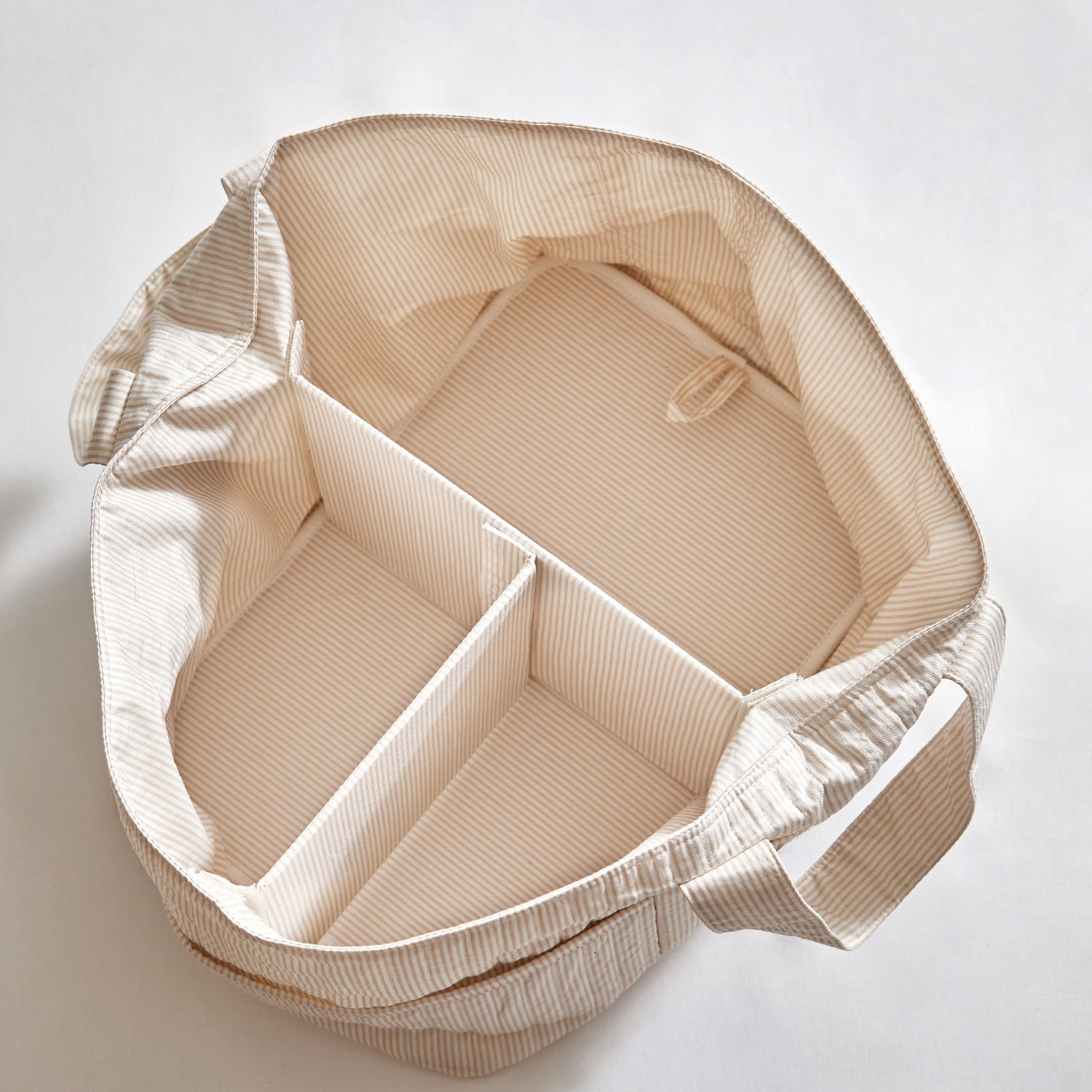 Biege Stripe Diaper Caddy