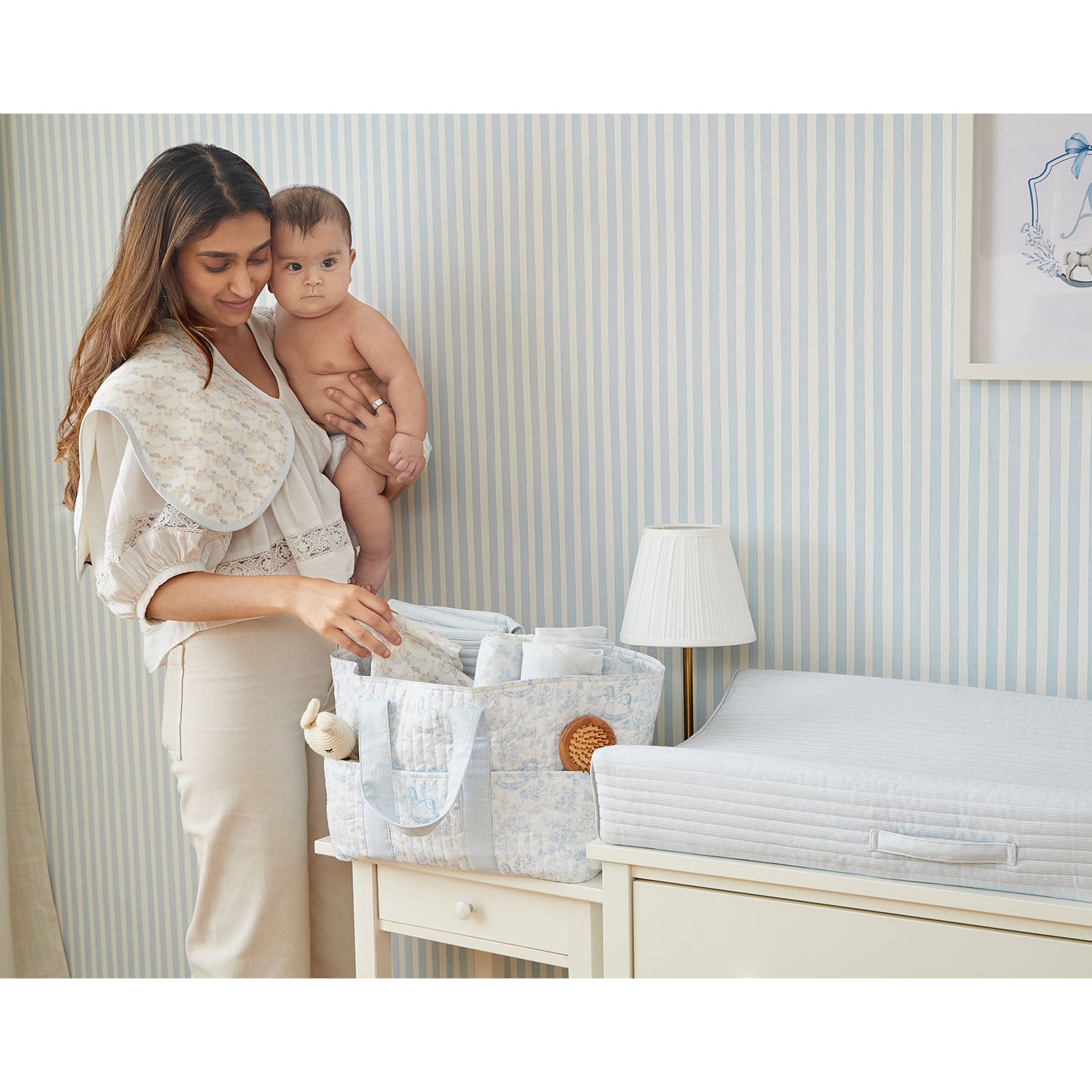 Horse Toile Diaper Caddy