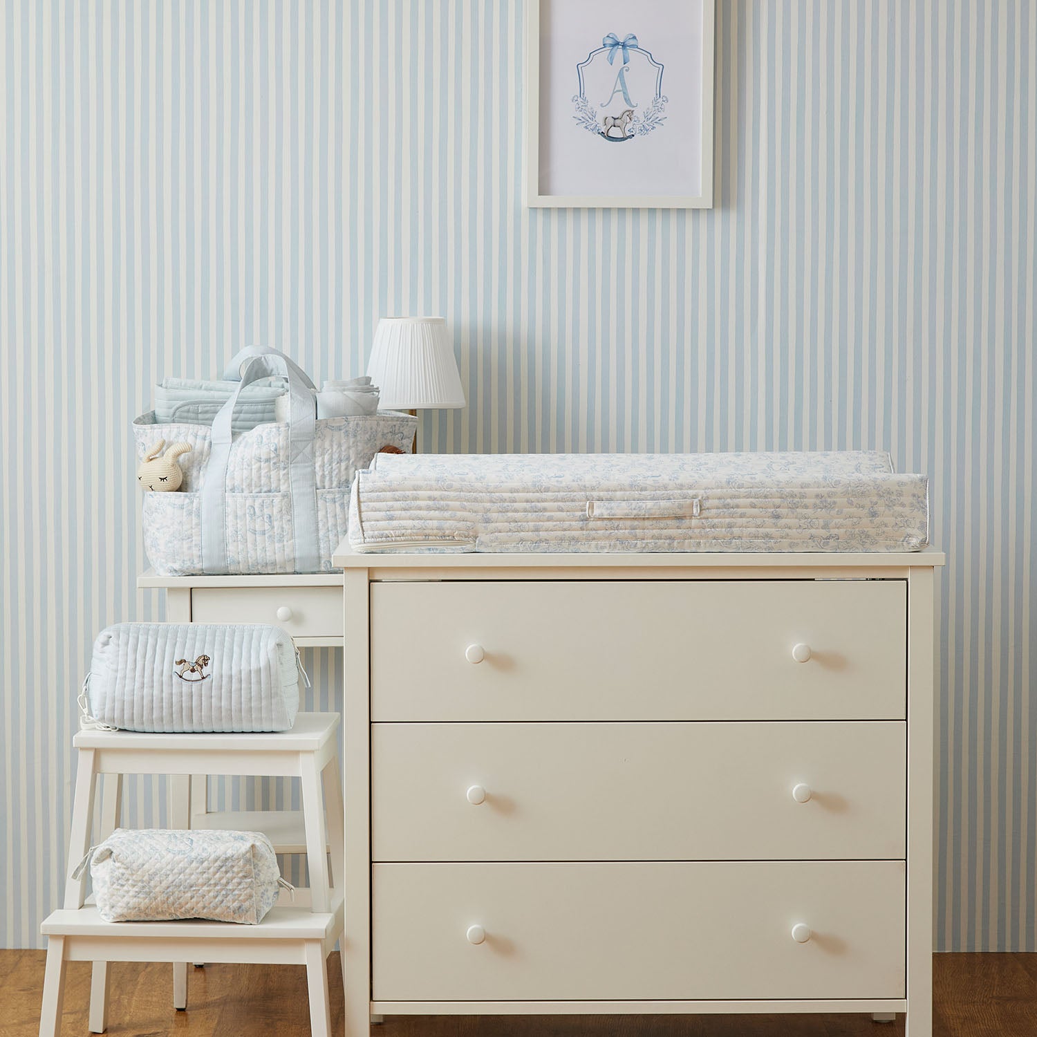 Horse Toile Diaper Caddy