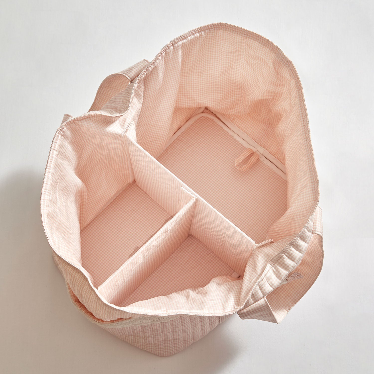 Pink Checks Diaper Caddy