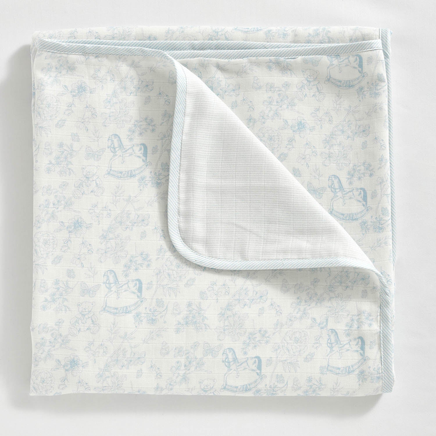 Toile Horse Cotton Muslin Blanket