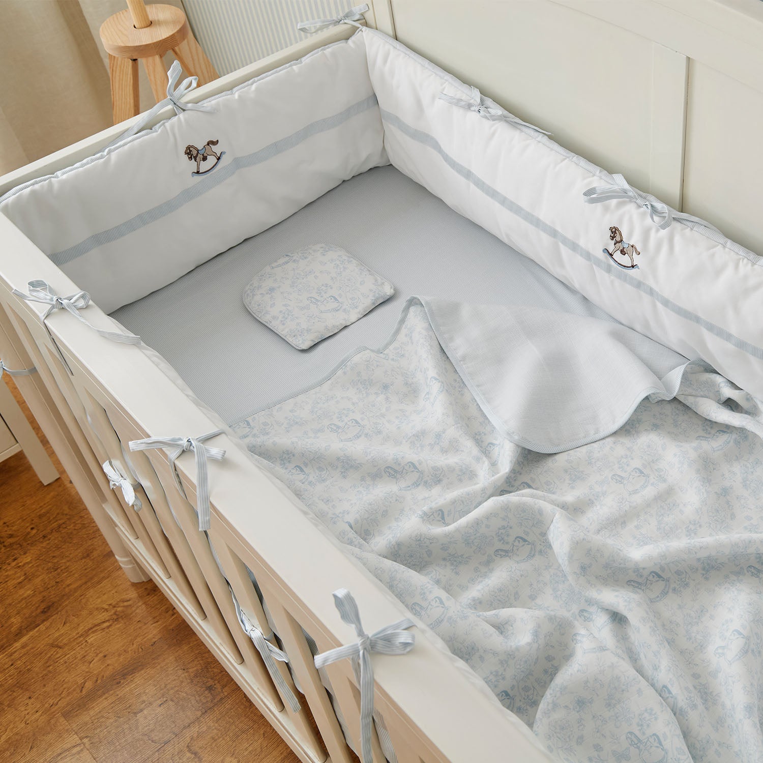 Toile Horse Cotton Muslin Blanket