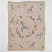 Unicorn Cotton Knitted Blanket