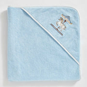 Horse Cradle Cotton Hooded Towel - Blue