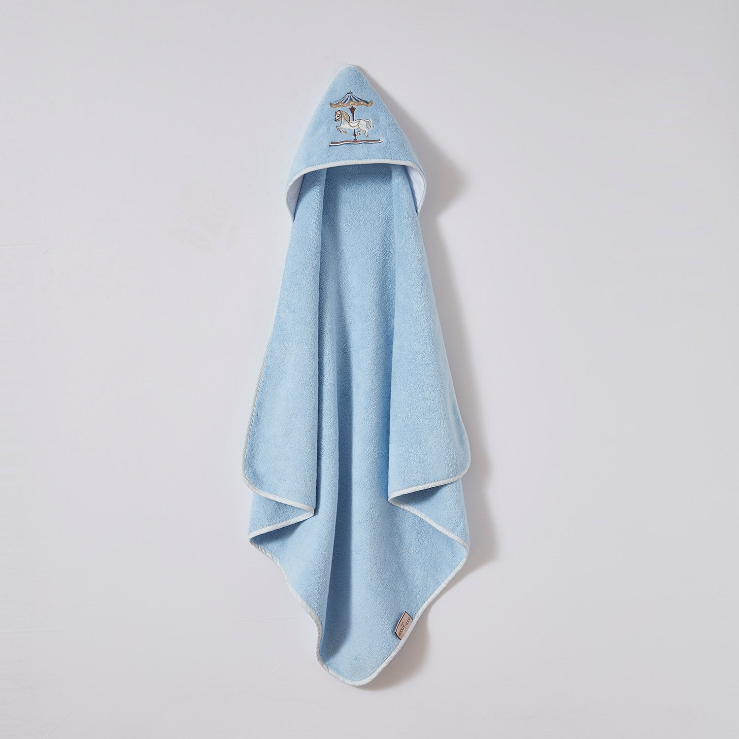 Horse Cradle Cotton Hooded Towel - Blue