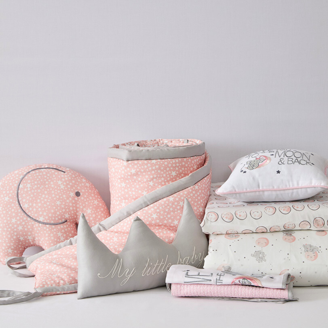 Pink baby bedding set sales